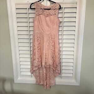 Muadress Pink Lace High Low Sweetheart Neckline Dress‎ Size XL